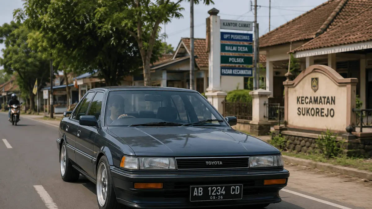 Ilustrasi mobil tua Toyota Corolla. (AI/RADAR BOJONEGORO) 