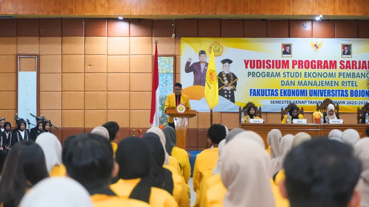 Fakultas Ekonomi Universitas Bojonegoro (Unigoro) menggelar Yudisium Sarjana Strata 1 (S1) Tahun Akademik 2025/2026. (UNIGORO FOR RADAR BOJONEGORO)