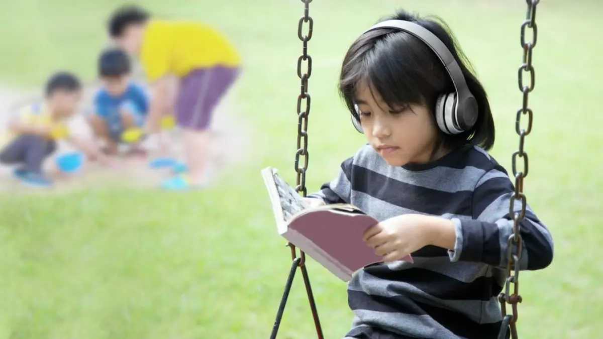 Ilustrasi anak introvert