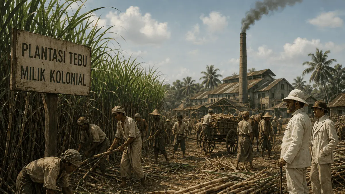 Ilustrasi Kebun Tebu era kolonial 