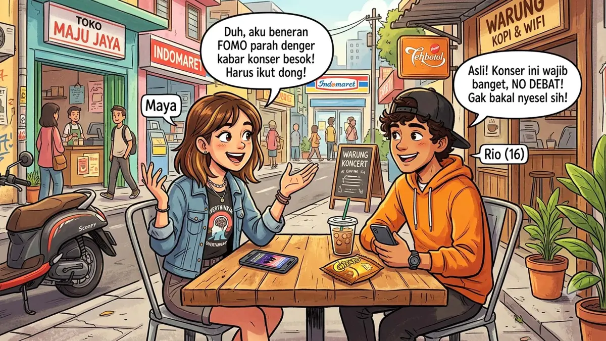FOMO hingga No Debat menjadi bahasa gaul yang populer di kalangan Generasi Z. (GEMINI AI/ANDHIKA FERIAWAN/RADAR BOJONEGORO)
