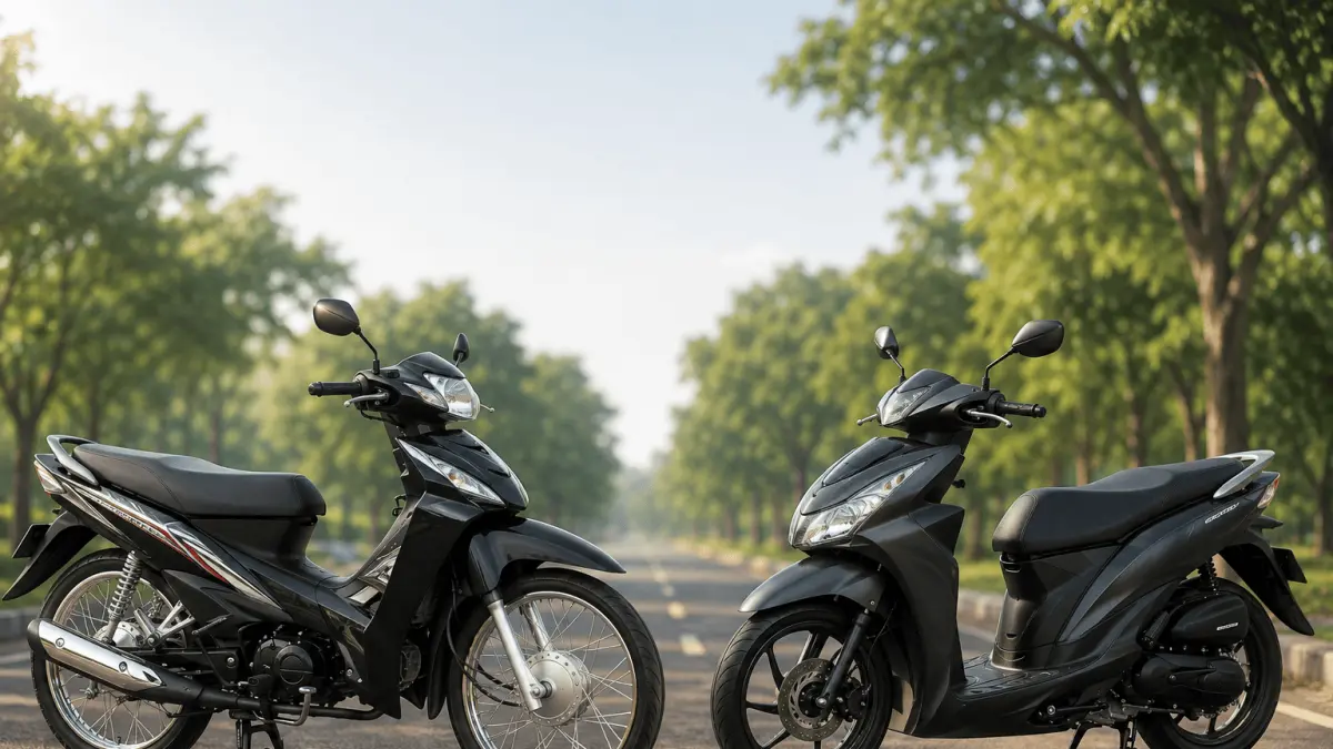 Ilustrasi motor bebekdan motor matic (AI/RADRA BOJONEGORO)