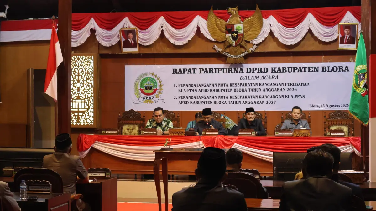 SAMPAIKAN KRITIK: Banggar DPRD Blora menyoroti RKUA PPAS APBD 2026. (IST./RDR.BJN)