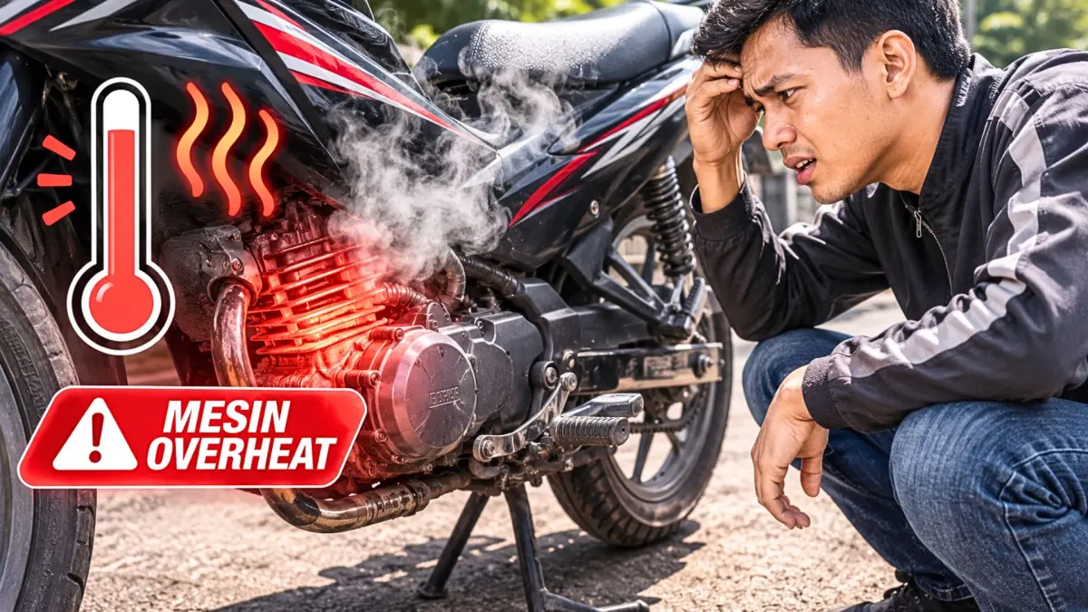 Ilustrasi motor overheat. (AI/ANDHIKA FERIAWAN/RADAR BOJONEGORO