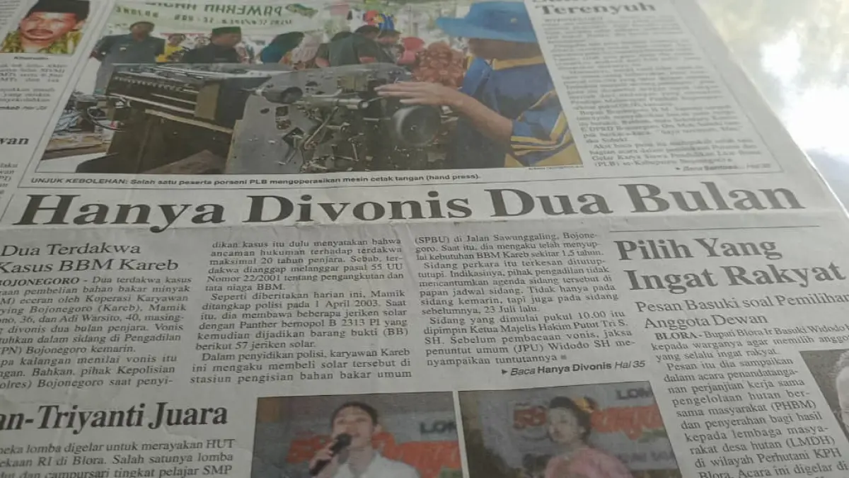 JADI SOROTAN: Vonis kasus BBM dua bulan jadi sosrotan berbagai kalangan. (ARSIP JAWA POS RADAR BOJONEGORO)