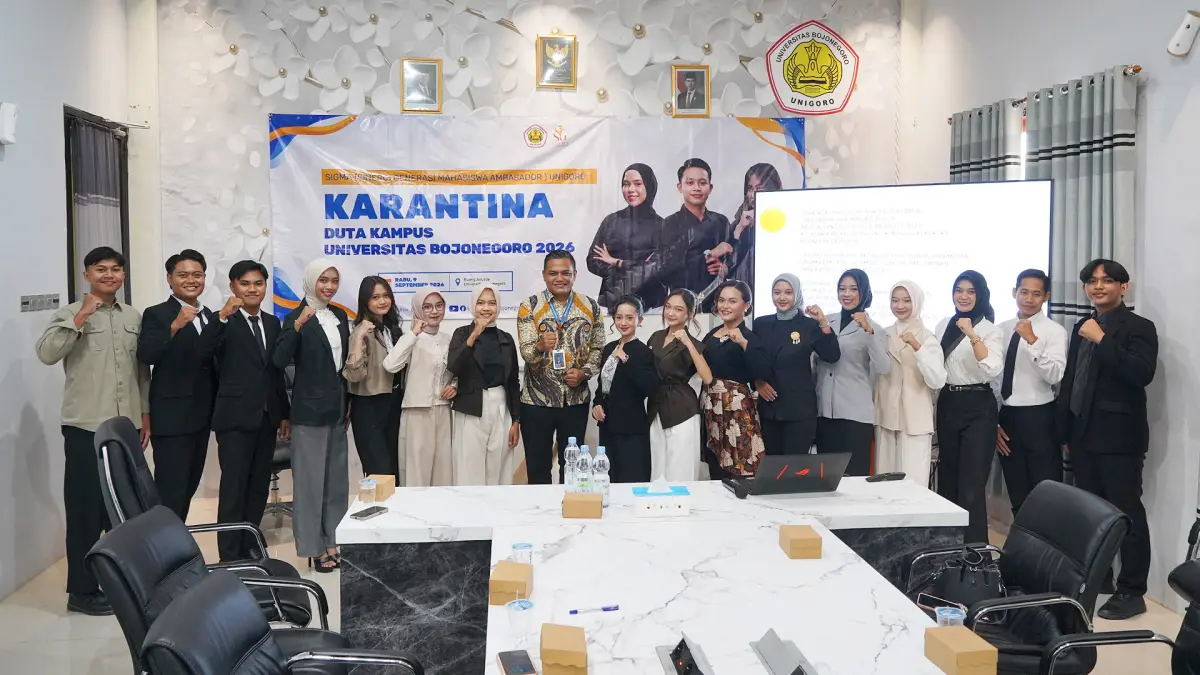 16 finalis ajang duta kampus Universitas Bojonegoro (Unigoro) jalani karantina. (UNIGORO FOR RADAR BOJONEGORO)