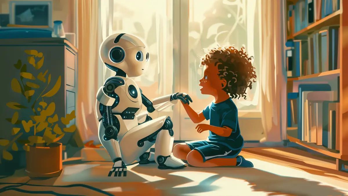 Ilustrasi AI dan Anak kecil