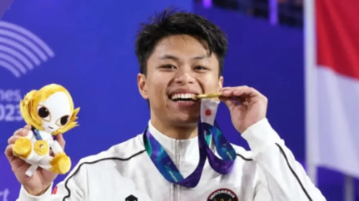 Rahmat Erwin raih medali emas di Asian Games 2026. (ISTIMEWA)