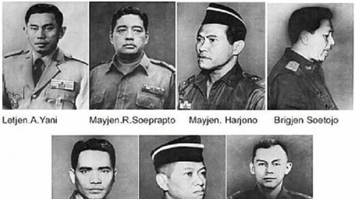 foto 6 jenderal dan 1 perwira yang tewas dalam kejadian g30s pki
