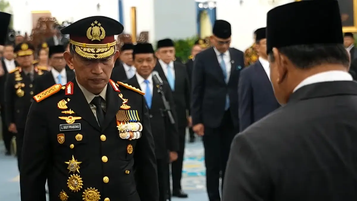 Eks Kapolri Jendral Listyo Sigit Prabowo resmi menjabat Kepala Staf Kepresidenan. (TANGKAPAN LAYAR YOUTUBE SETNEG)