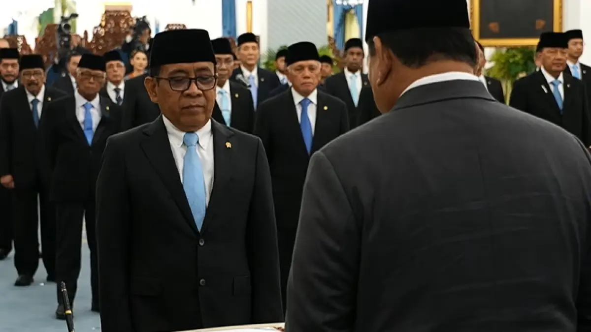 Pratikno ketika dilantik Presiden Prabowo jadi ketua Wantimpres, Jumat (2/10). (YOUTUBE SEKRETARIAT PRESIDEN)