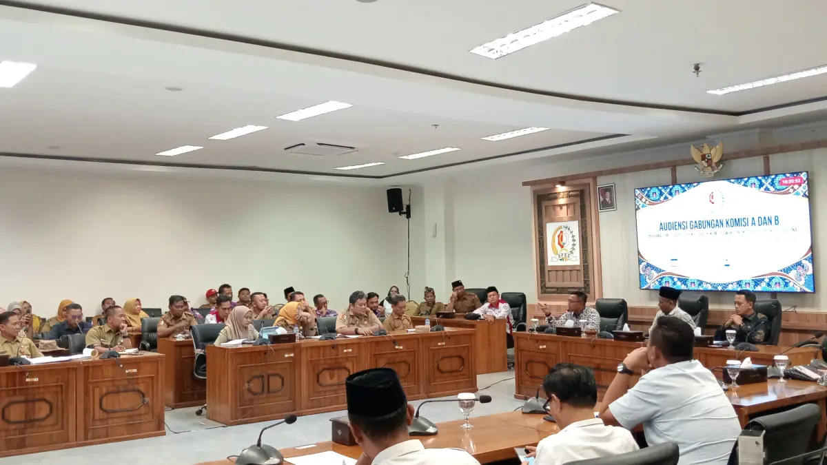 AUDIENSI : Perades dan Badan Anggaran DPRD saat membahas masalah siltap 2027.