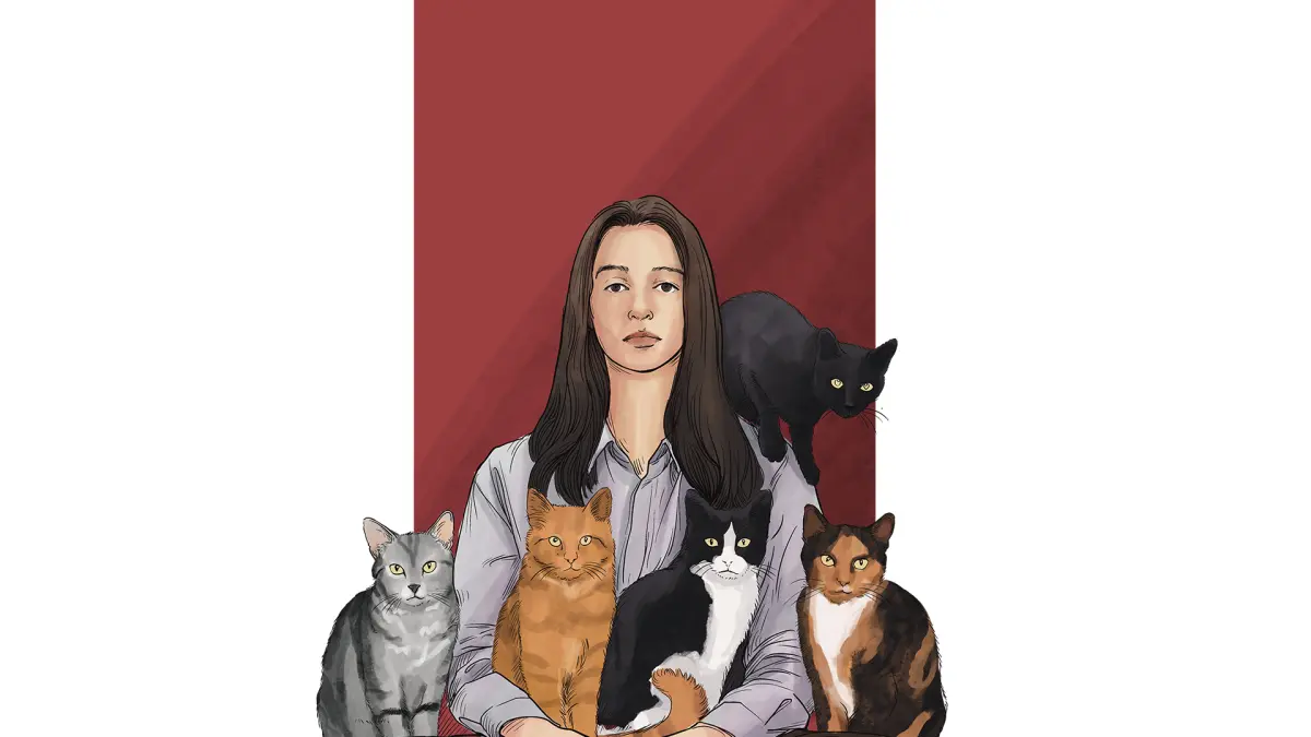 Ilustrasi Perempuan dan Kucing(AINUR OCHIEM/RADAR BOJONEGORO)