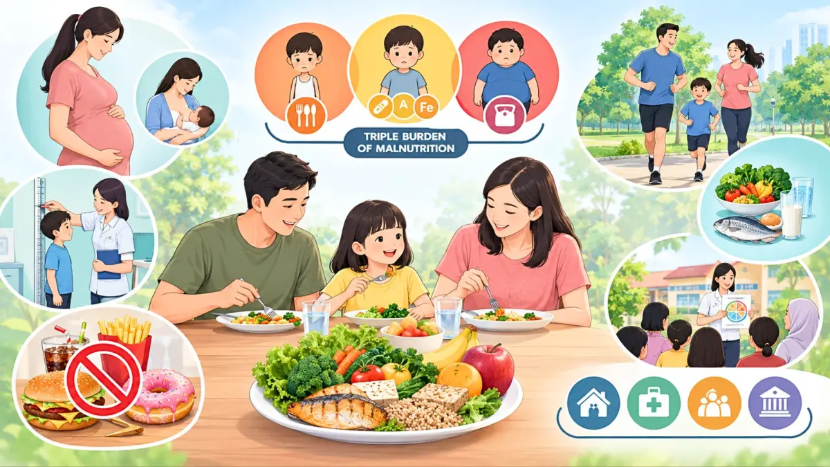 Tips mencegah triple burden of malnutrition. (AI/ANDHIKA FERIAWAN/RADAR BOJONEGORO)
