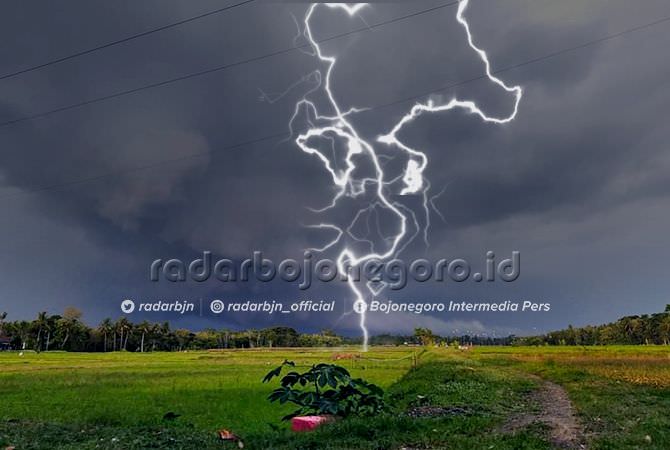 Tewas Tersambar Petir saat Panen Padi