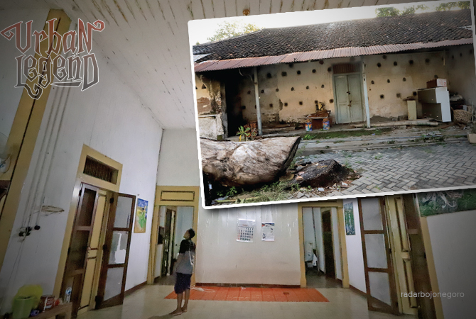 MASIH KOKOH: Ruang dalam salah satu rumah di Jalan Jaksa Agung Suprapto atau timur kompleks Pasar Kota Bojonegoro. Bangunan ini masih utuh meski dibangun era kolonial. Bagian belakang rumah tampak luas sebagai taman. (M. NURCHOLIS/RDR.BJN)