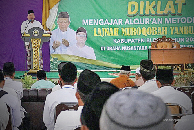 PEDULI TPQ: Bupati Blora Arief Rohman memberikan sambutan Diklat Mengajar Al-Quran Metode Yanbu