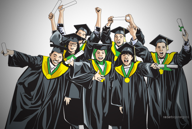 Ilustrasi wisuda (AINUR OCHIEM/RDR.BJN)