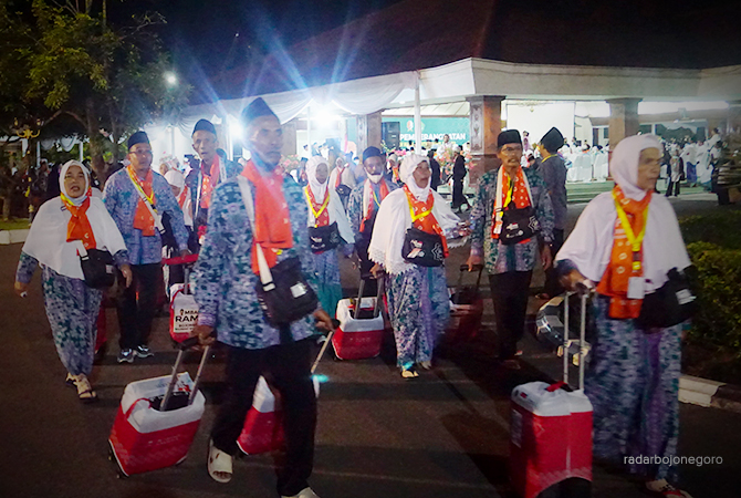 SUDAH SAMPAI MADINAH: Jemaah Haji sudah mendarat di Madinah.