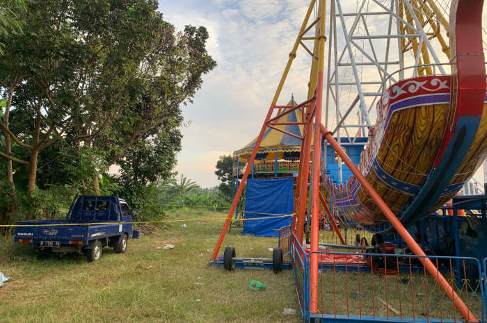 TKP peristiwa pembunuhan di Lapangan Tanggul Malang, Dusun Tambaksari, Korowelang Kulon, Cepiring Kamis (13/7).