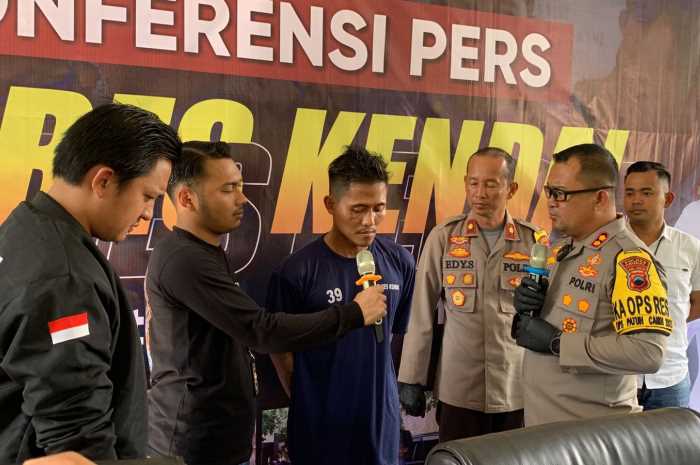 Ungkap kasus pembunuhan operator wahana pasar malam di Mapolres Kendal Jumat (14/7).