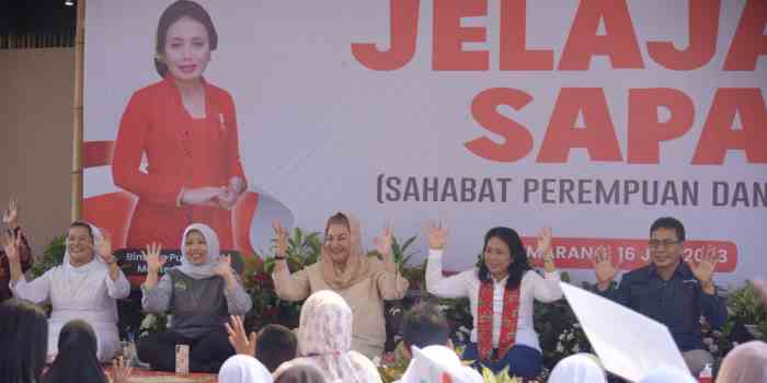 SERAP ASPIRASI : Wali Kota Semarang, Hevearita Gunaryanti Rahayu dan Menteri Pemberdayaan Perempuan dan Perlindungan Anak (PPPA) I Gusti Ayu Bintang Darmawati ketika berada di Sekolah Berbasis Alam.