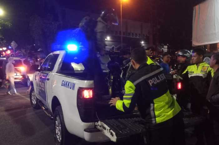Personel gabungan piket Polres Salatiga, mengamankan sejumlah kendaraan diduga akan digunakan untuk balap liar.