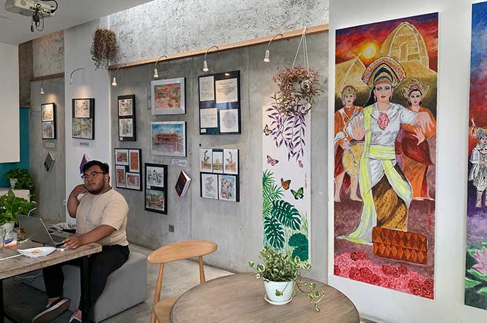 Pameran bertajuk Merdeka Menggambar di Tan Artspace, Papandayan.