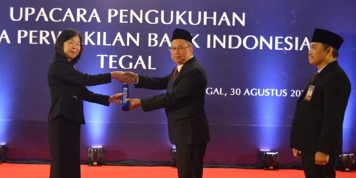 SERTIJAB : Marwadi resmi menjabat sebagai Kepala Kantor Perwakilan (KPw) Bank Indonesia Tegal gantikan Muhammad Taufik Amrozy.