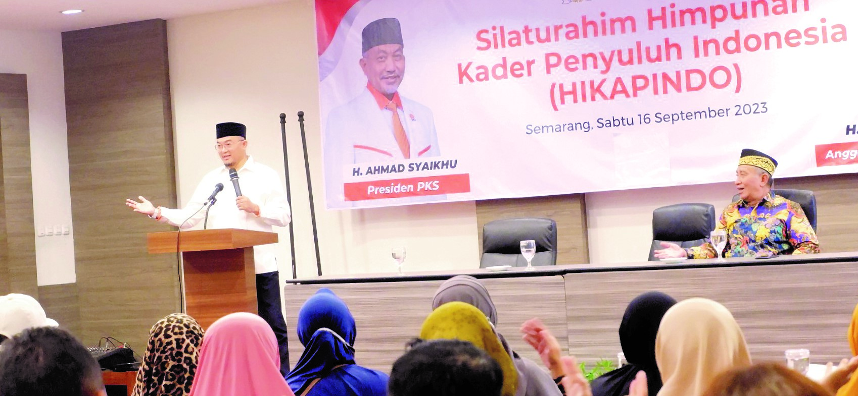 KOLABORASI : Anggota Komisi VIII DPR RI Wisnu Wijaya menghadiri silaturahim Hikapindo se wilayah Jawa Tengah 1 di Hotel Candi Indah Semarang.