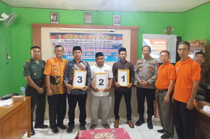 Suasana pengambilan nomor urut cakades di Desa Kebonbatur, Kecamatan Mranggen.