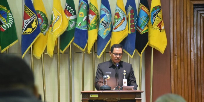PARIPURNA : Penjabat Gubernur Komjen Pol (P) Nana Sudjana AS MM dalam Rapat Paripurna DPRD Jateng masa persidangan pertama tahun sidang 2023/2024 di ruang rapat DPRD Jateng, Rabu (20/9/2023).