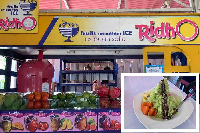 Kedai Es Buah Salju Ridho yang cocok dikunjungi saat cuaca panas seperti saat ini.