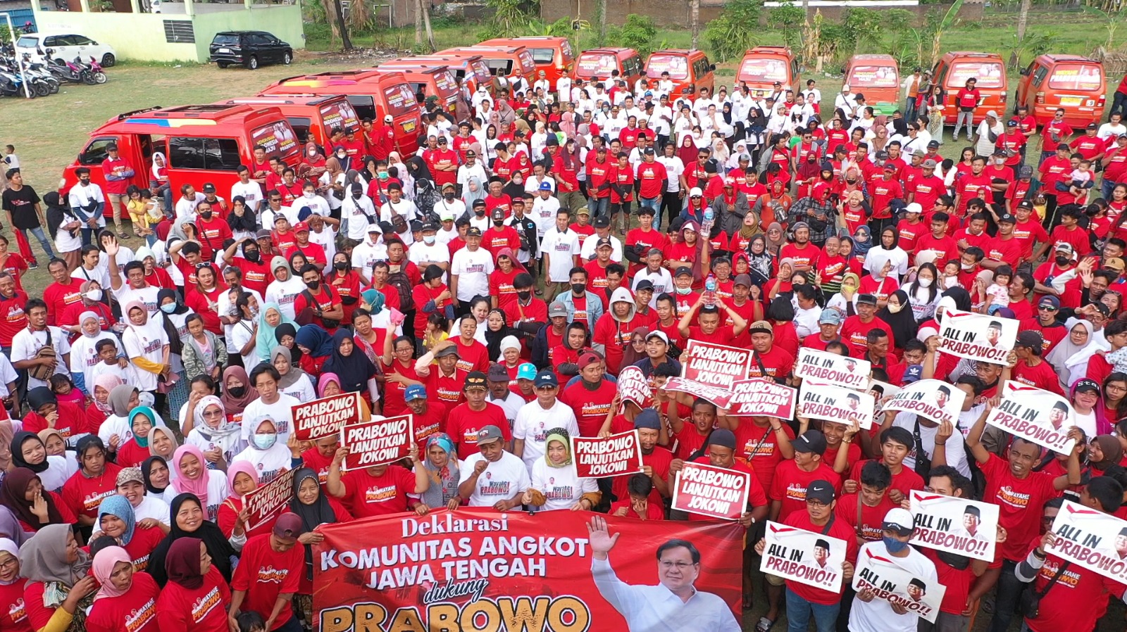 Ribuan Sopir Angkot Jawa Tengah Dukung Prabowo Presiden 2024. (Ist)