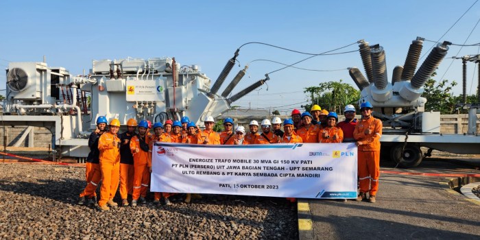 OPTIMALKAN DAYA : PT PLN (Persero)  UIT JBT melalui UPT Semarang  berhasil melakukan pemberian Energize Trafo Mobile 30 MVA di GI 150 KV Pati.