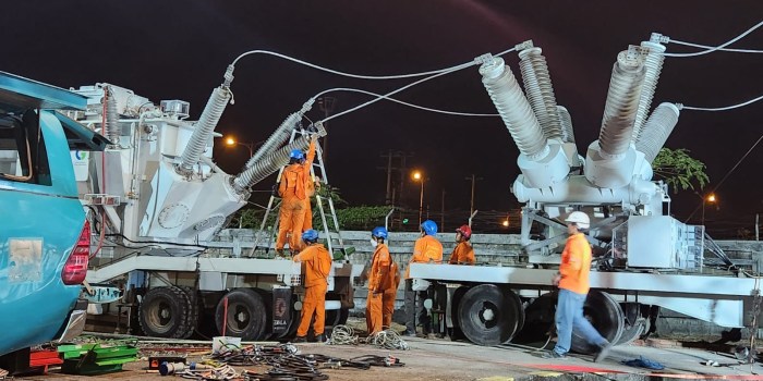 OPTIMALKAN DAYA : PT PLN (Persero)  UIT JBT melalui UPT Semarang  berhasil melakukan pemberian Energize Trafo Mobile 30 MVA di GI 150 KV Pati.