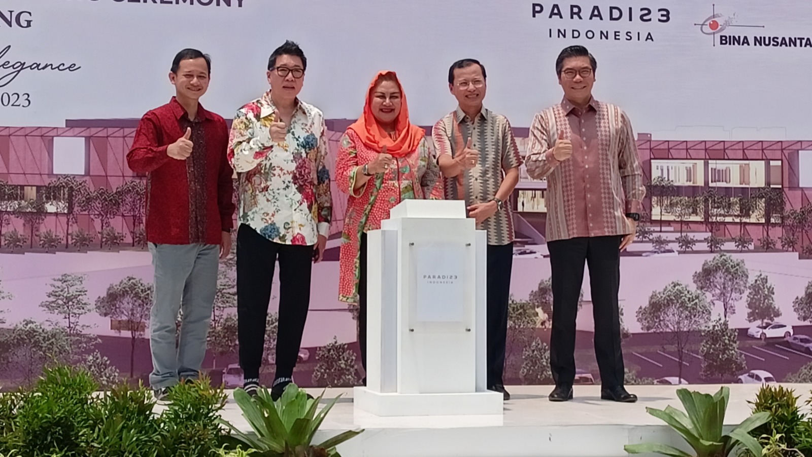 MALL BARU : Wali Kota Semarang, Hevearita Gunaryanti Rahayu saat kegiatan Ground Breaking Mall 23Semarang di POJ City Kawasan Marina Kecamatan Semarang Barat