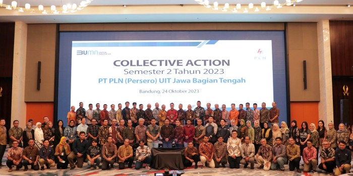 PERKUAT SISTEM : PT PLN (Persero) UIT JBT menggelar Collective Action Semester 2 tahun 2023 di Daftar Penyedia Terseleksi (DPT) di Ballroom lt 1 Pullmann Bandung Grand Central Hotel, Rabu (24/10/2023)