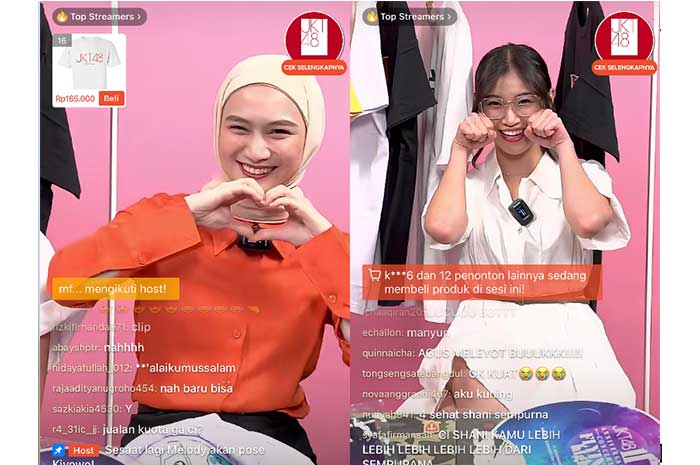 Sumber: Screenshot Shopee Live JKT48 Official Store, Senin (6/11/2023).