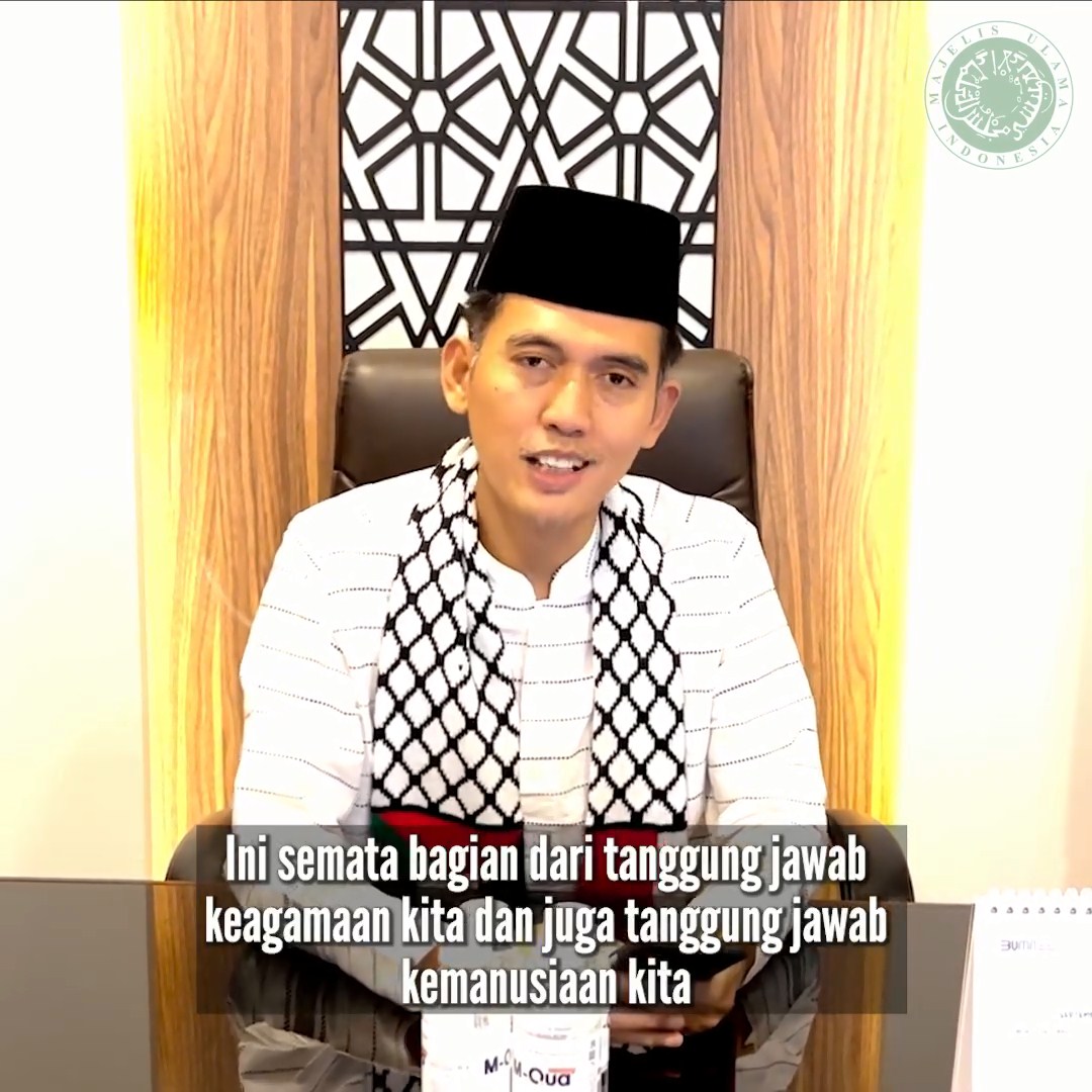 Ketua MUI Bidang Fatwa, Prof. Dr. K.H. M. Asrorun Ni&rsquo;am Sholeh, S.Ag., Lc., M.A. ketika menjelaskan Hukum Dukungan terhadap Perjuangan Rakyat Palestina (10/11/2023)