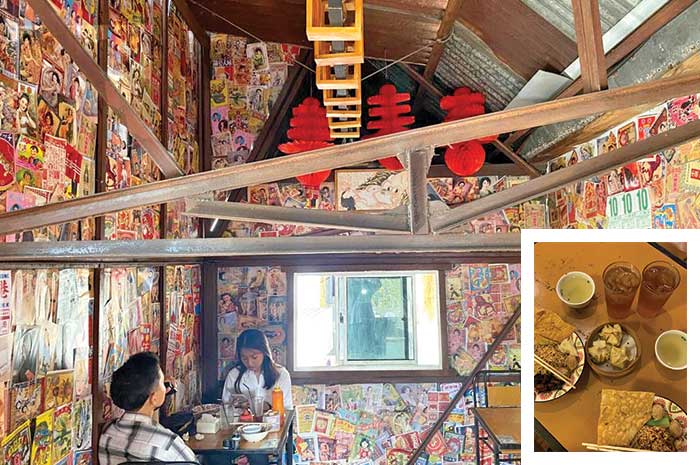 Ruang makan Kedai Bakmi Serangkai yang didesain unik dengan memanfaatkan kontainer dan stiker dengan elemen China dan Jepang. TEGAR REFI/JAWA POS RADAR SEMARANG