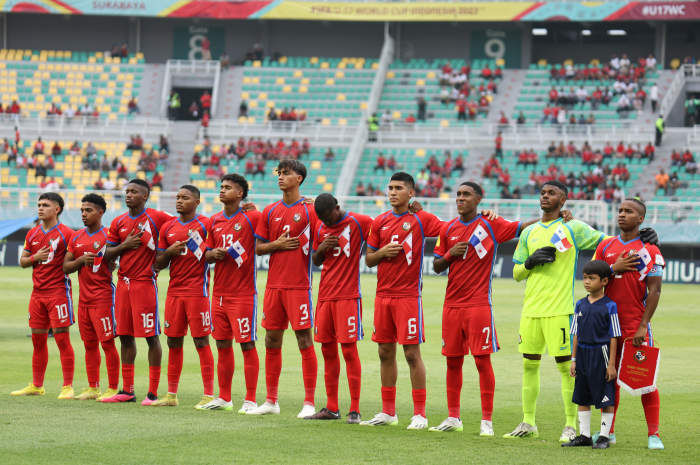 Timnas Panama U-17 ketika melakoni lag perdana versus Maroko U-17. (LOC WCU17BRY)