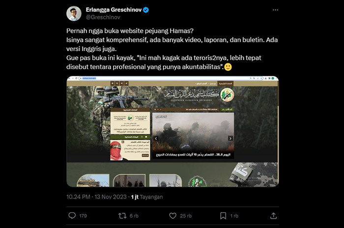 Postingan Erlangga Greschinov @Greschinov di X (Twitter)