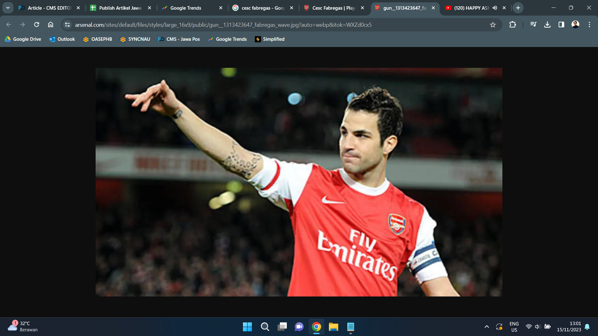 Cesc Fabregas Saat Bermain Untuk Arsenal