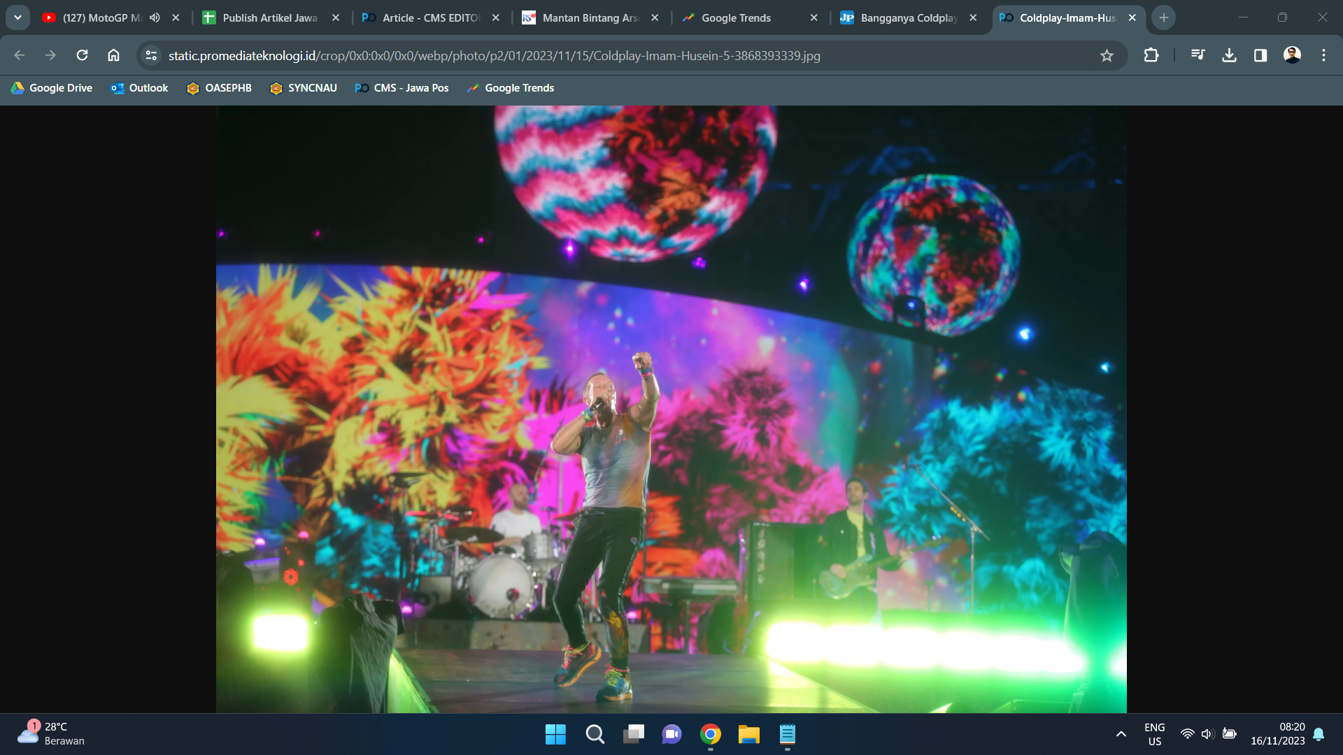 Konser Coldplay Semalam Berikan Kesan Untuk Para Personel