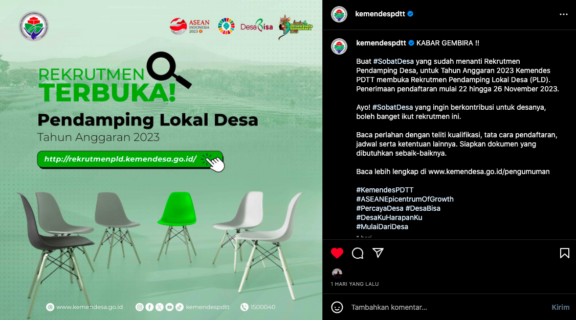 Informasi pendaftaran PLD 2023
