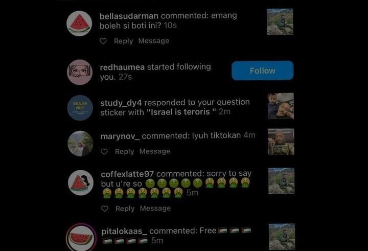 Netizen Indonesia Berbondong Serbu Akun Sosmed Tentara Israel, Beberapa Sampai Privat Akun.