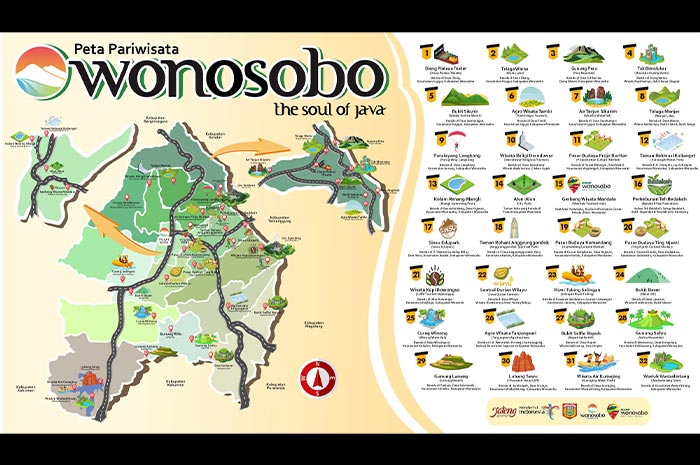 Peta wisata Wonosobo