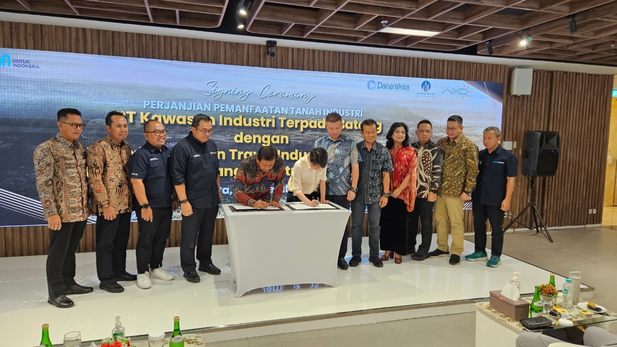 KESEPAKATAN: Perjanjian Pemanfaatan Tanah Industri (PPTI) oleh Wanxinda dan KITB di Menara Danareksa, Jakarta. (istimewa)