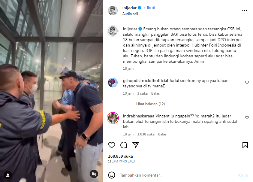 Jessica Iskandar (jedar) kini sudah lega, karena Christopher Stefanus Budianto (Steven), rekan bisnis rental mobil yang telah menipunya dan kabur ke luar negeri, berhasil ditangkap.